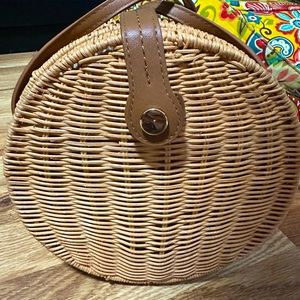 Zara Round Raffia Crossbody Bag